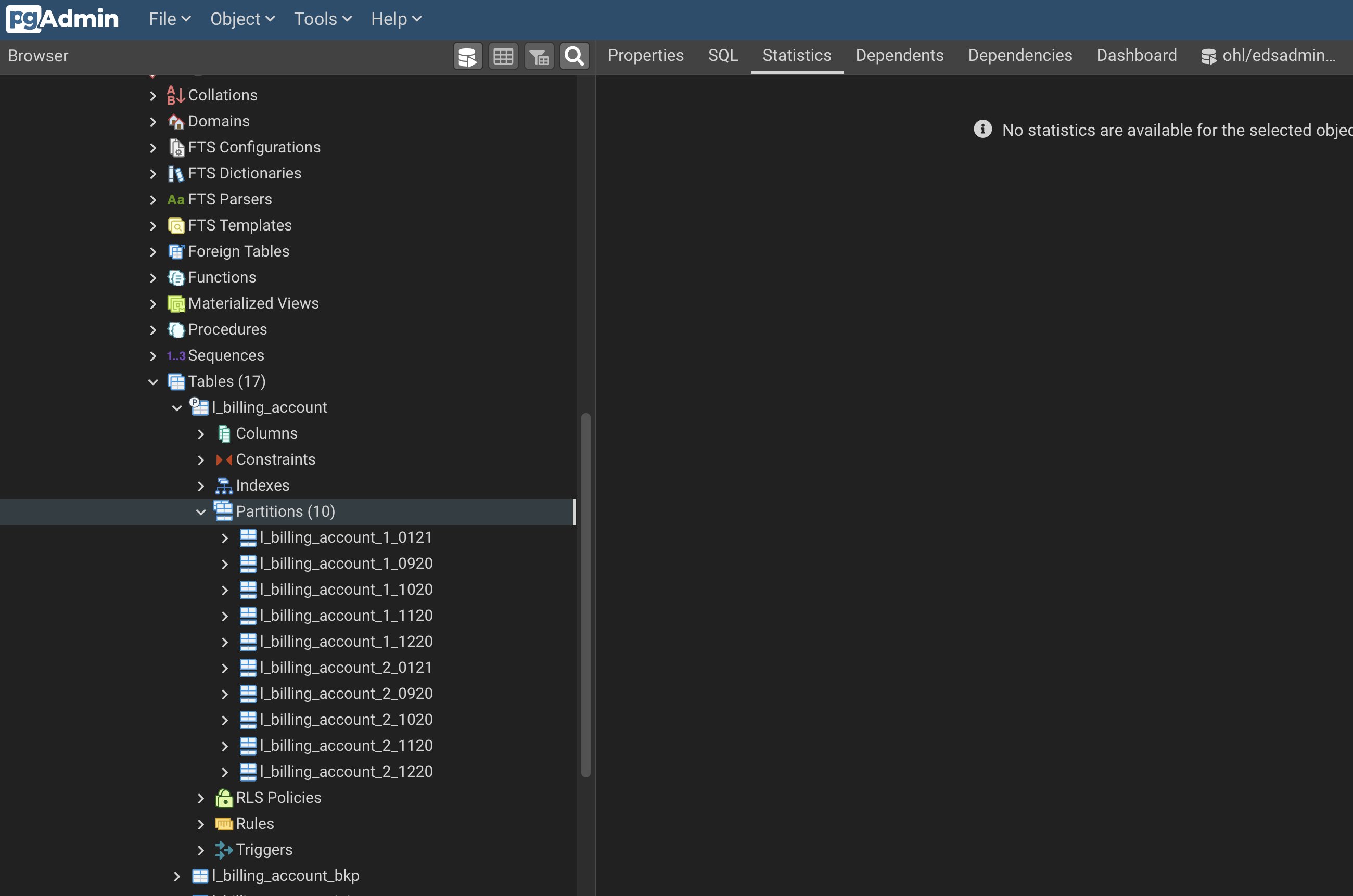 Statistics on partition tables (RM 5956) · Issue 3918 ·