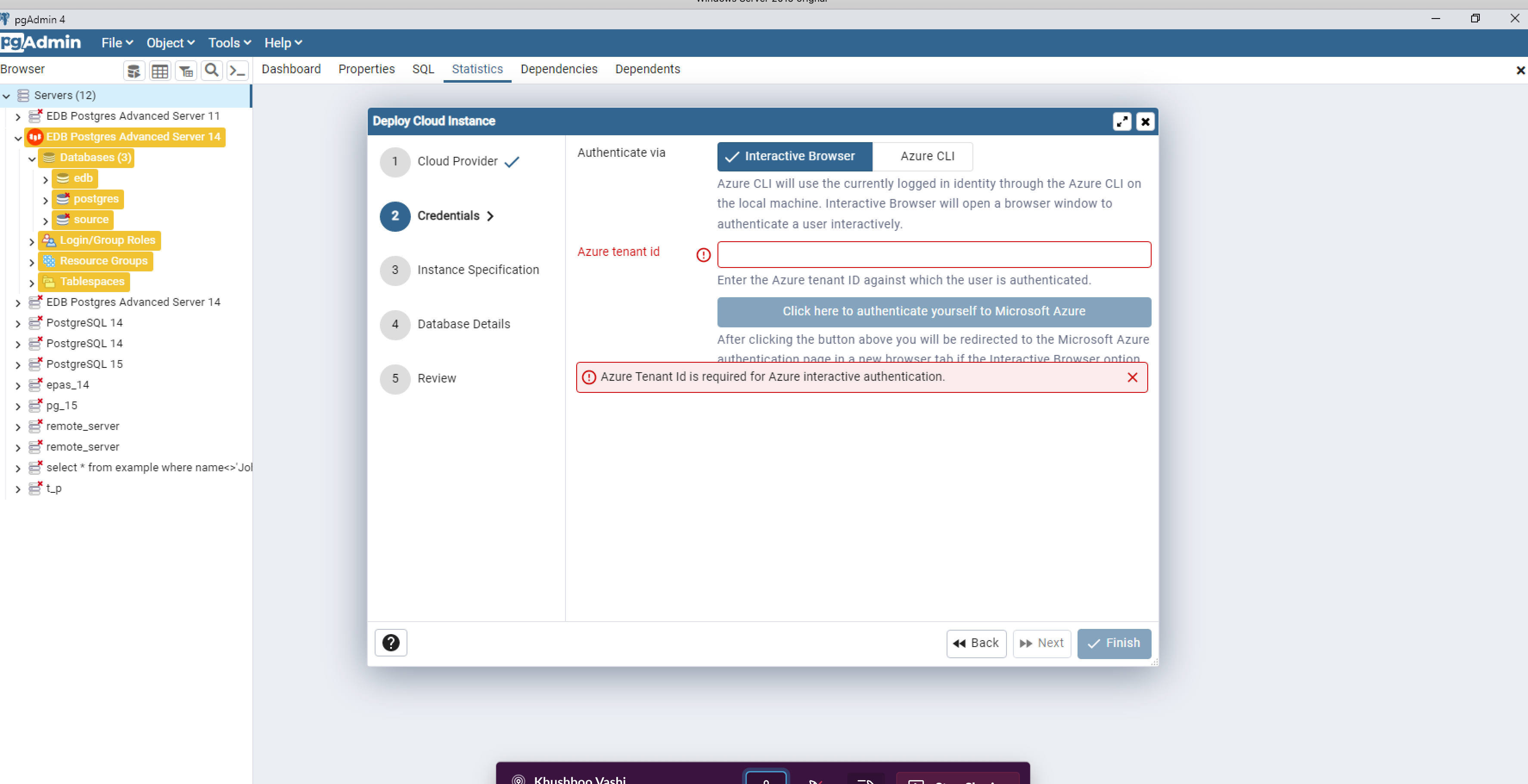 [Azure PostgreSQL] Authentication message is chopped-off (RM #7497 ...